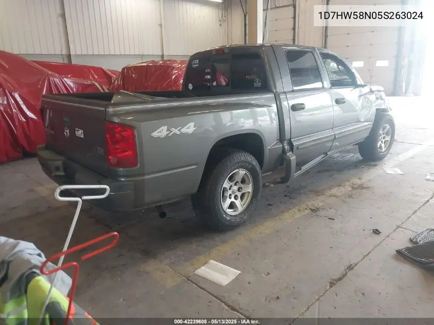 2005 Dodge Dakota Laramie VIN: 1D7HW58N05S263024 Lot: 42239608