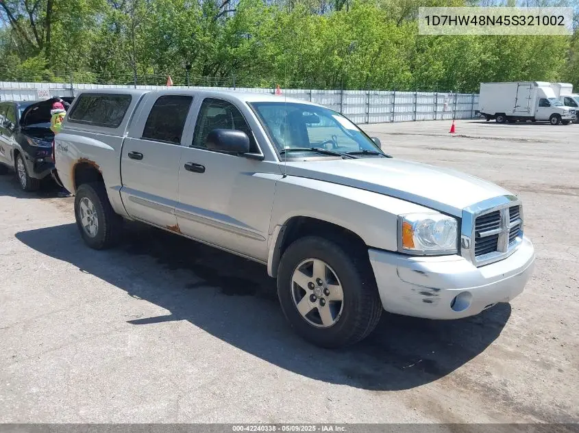 2005 Dodge Dakota Slt VIN: 1D7HW48N45S321002 Lot: 42240338