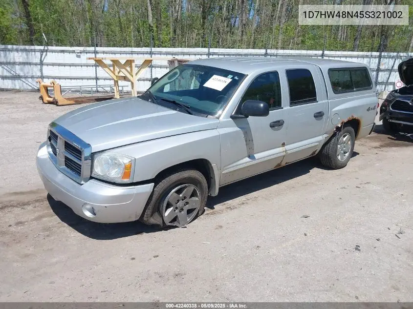 2005 Dodge Dakota Slt VIN: 1D7HW48N45S321002 Lot: 42240338
