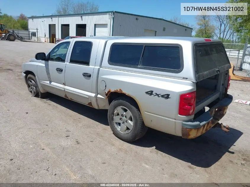 2005 Dodge Dakota Slt VIN: 1D7HW48N45S321002 Lot: 42240338