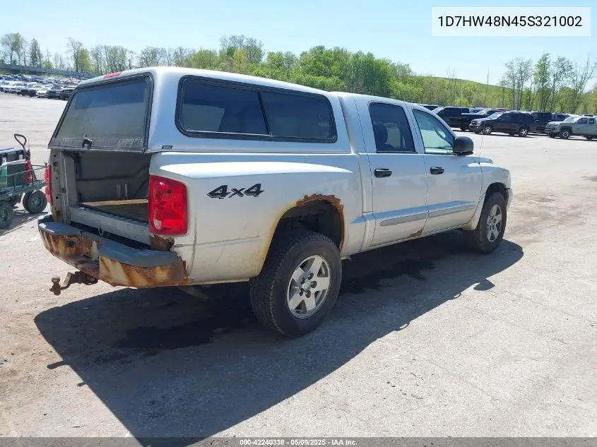 2005 Dodge Dakota Slt VIN: 1D7HW48N45S321002 Lot: 42240338