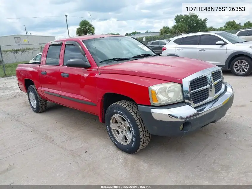 2005 Dodge Dakota Slt VIN: 1D7HE48N75S126353 Lot: 42591862