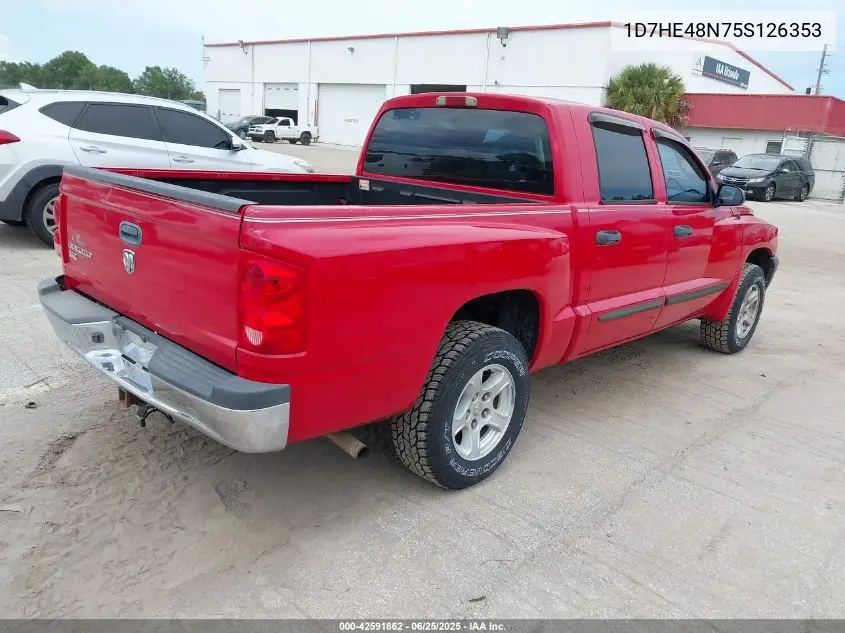 2005 Dodge Dakota Slt VIN: 1D7HE48N75S126353 Lot: 42591862