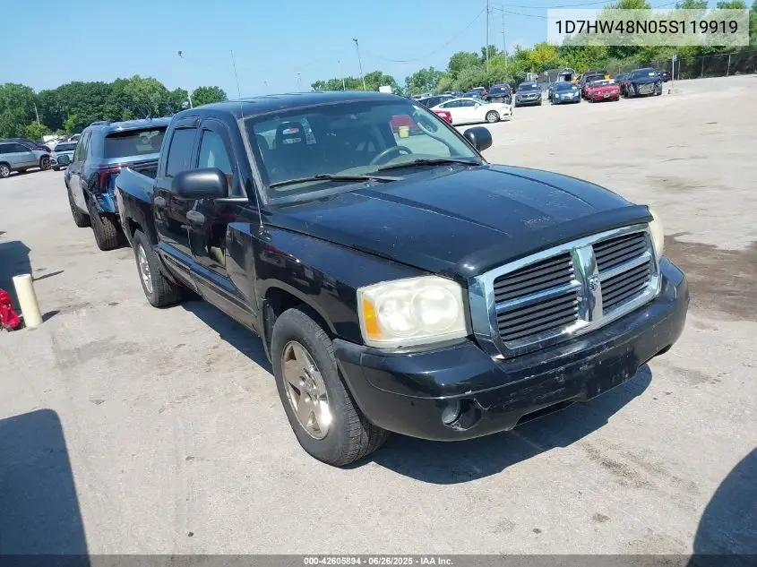 2005 Dodge Dakota Slt VIN: 1D7HW48N05S119919 Lot: 42605894