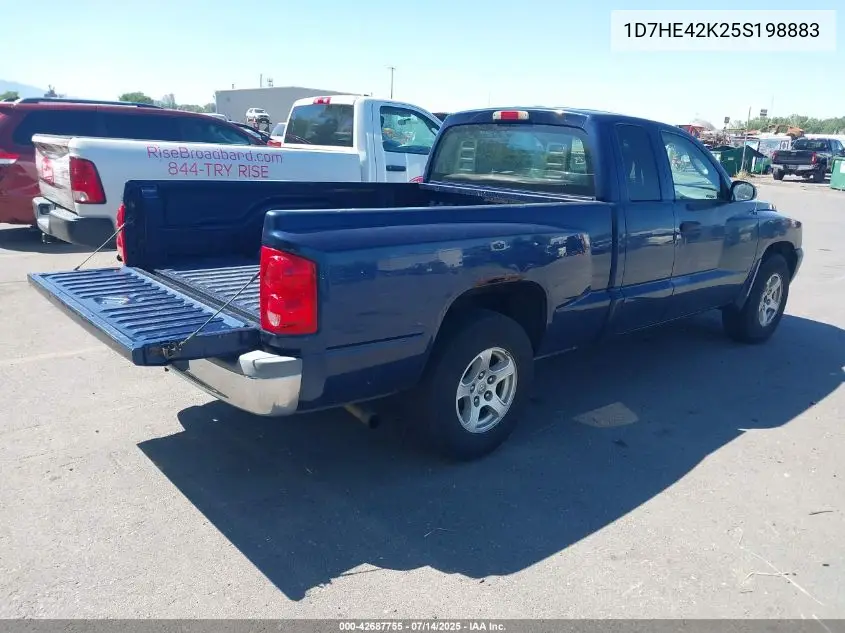 2005 Dodge Dakota Slt VIN: 1D7HE42K25S198883 Lot: 42687755