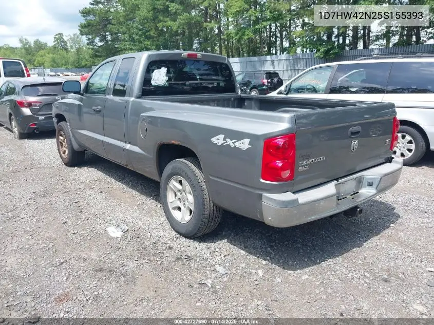 2005 Dodge Dakota Slt VIN: 1D7HW42N25S155393 Lot: 42727690