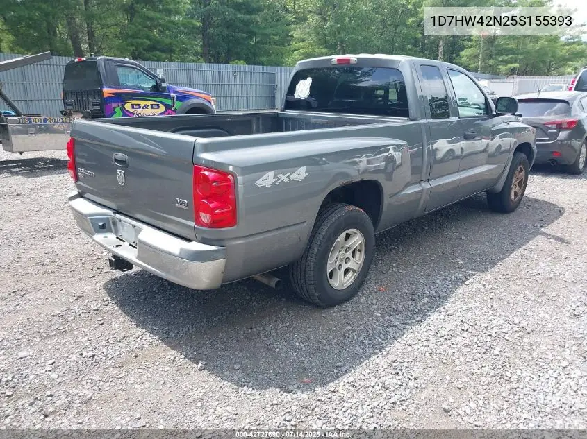 2005 Dodge Dakota Slt VIN: 1D7HW42N25S155393 Lot: 42727690