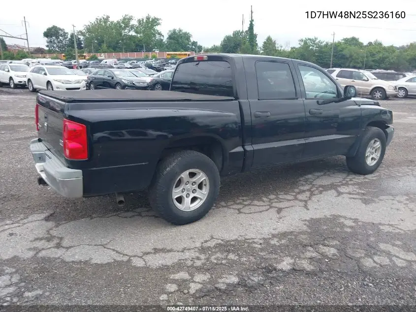 2005 Dodge Dakota Quad Slt VIN: 1D7HW48N25S236160 Lot: 42749407