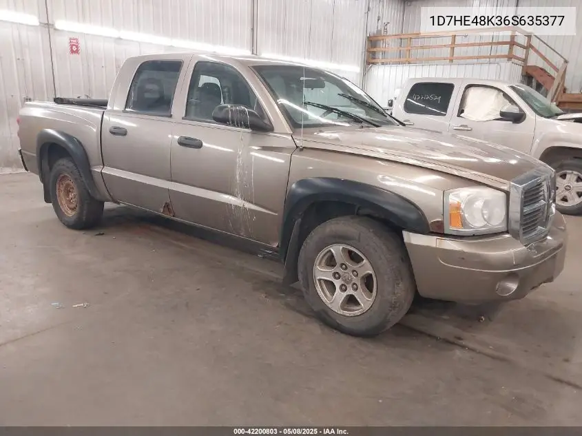 2006 Dodge Dakota Slt VIN: 1D7HE48K36S635377 Lot: 42200803