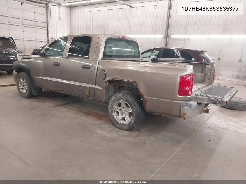 2006 Dodge Dakota Slt VIN: 1D7HE48K36S635377 Lot: 42200803