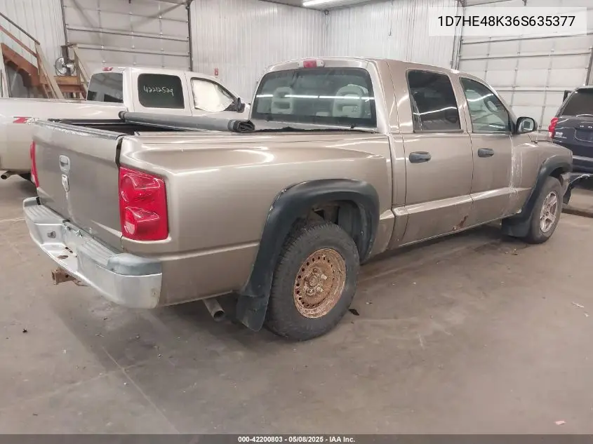 2006 Dodge Dakota Slt VIN: 1D7HE48K36S635377 Lot: 42200803