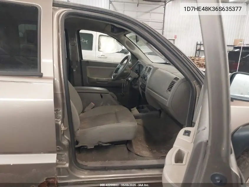 2006 Dodge Dakota Slt VIN: 1D7HE48K36S635377 Lot: 42200803