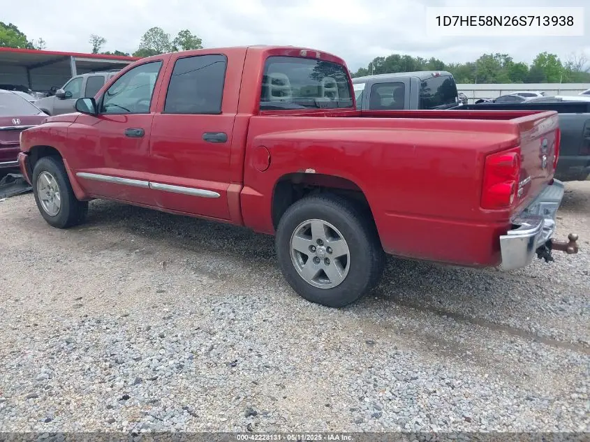 2006 Dodge Dakota Laramie VIN: 1D7HE58N26S713938 Lot: 42228131