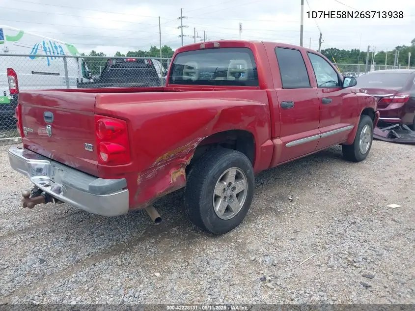 2006 Dodge Dakota Laramie VIN: 1D7HE58N26S713938 Lot: 42228131
