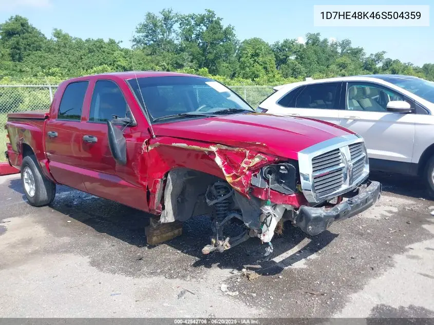 2006 Dodge Dakota Slt VIN: 1D7HE48K46S504359 Lot: 42542706