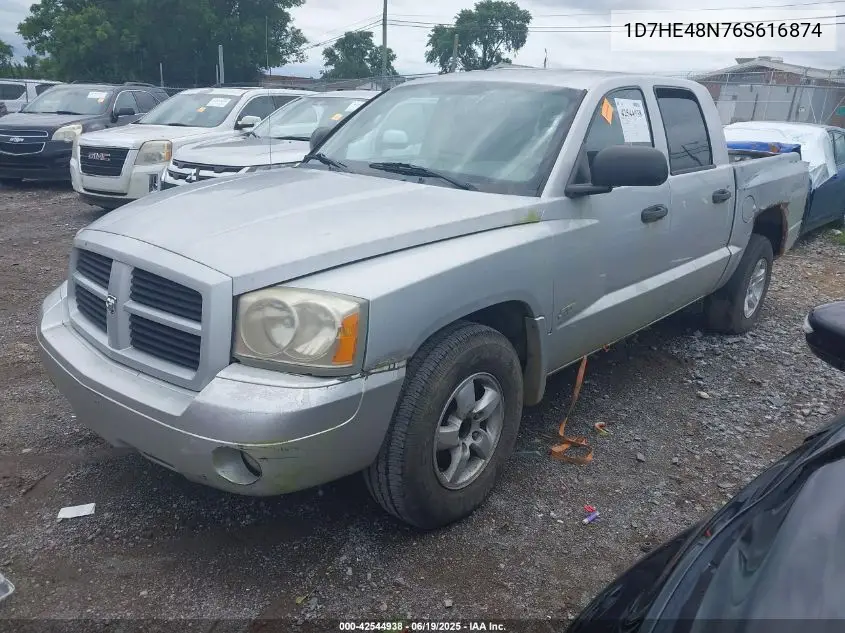 2006 Dodge Dakota Slt VIN: 1D7HE48N76S616874 Lot: 42544938