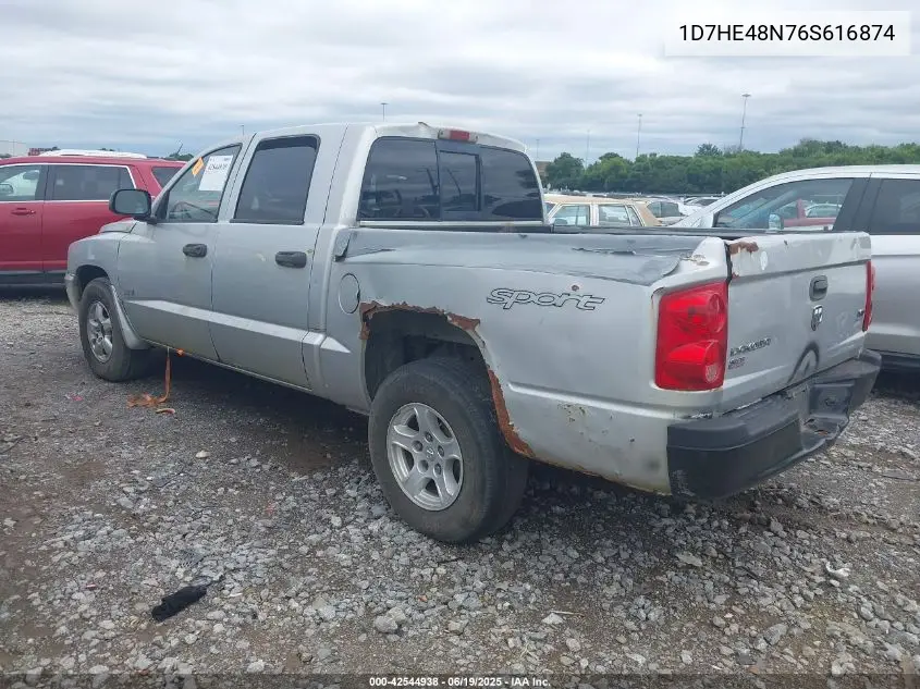 2006 Dodge Dakota Slt VIN: 1D7HE48N76S616874 Lot: 42544938