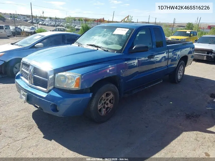 2006 Dodge Dakota Slt VIN: 1D7HW42K46S516226 Lot: 42570646