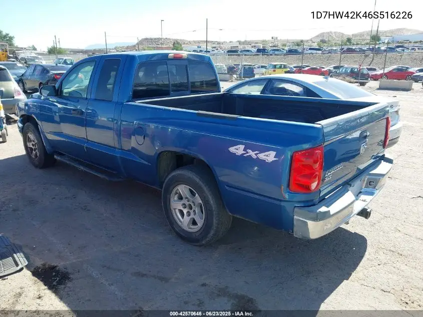 2006 Dodge Dakota Slt VIN: 1D7HW42K46S516226 Lot: 42570646