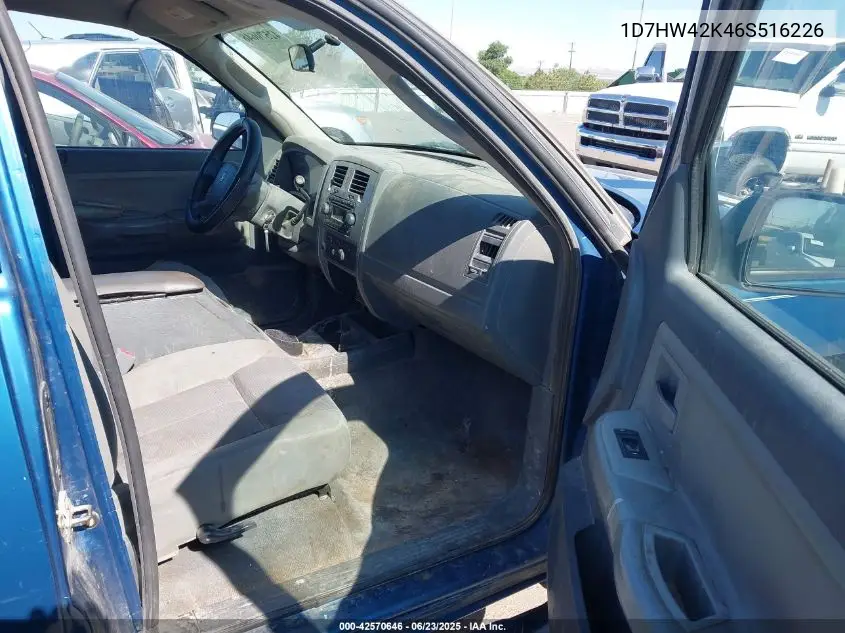 2006 Dodge Dakota Slt VIN: 1D7HW42K46S516226 Lot: 42570646