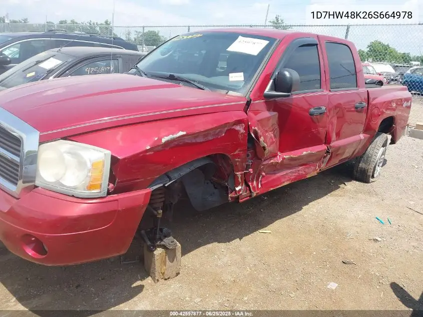 2006 Dodge Dakota Slt VIN: 1D7HW48K26S664978 Lot: 42597877
