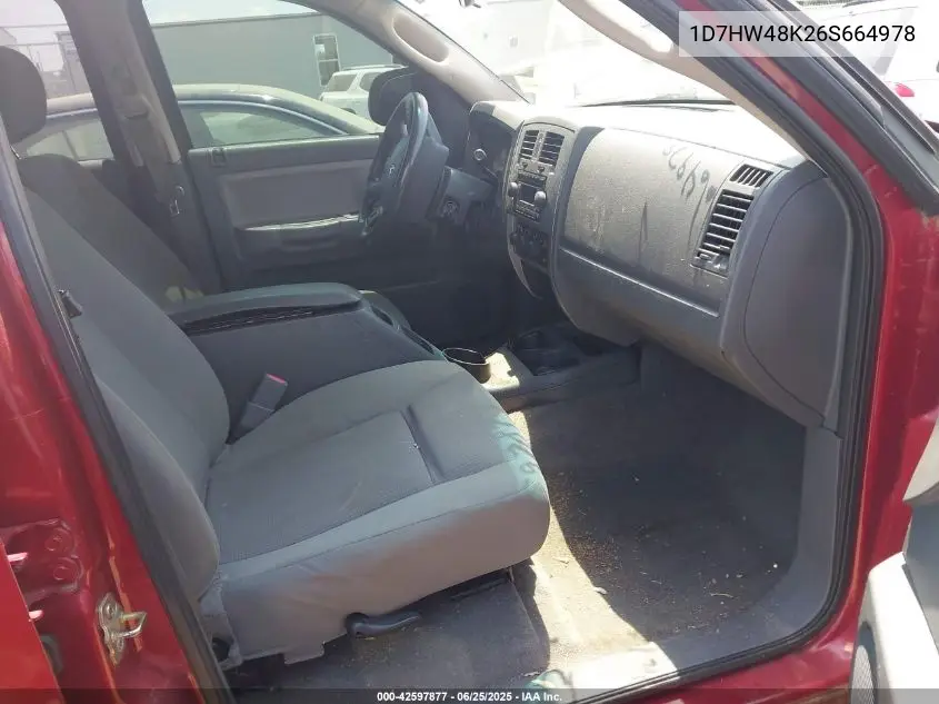 2006 Dodge Dakota Slt VIN: 1D7HW48K26S664978 Lot: 42597877