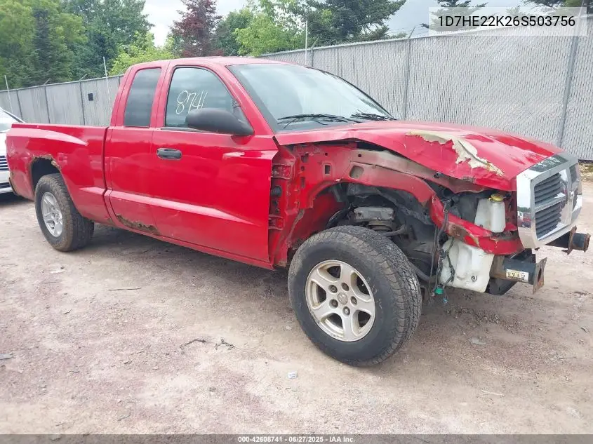 2006 Dodge Dakota St VIN: 1D7HE22K26S503756 Lot: 42608741
