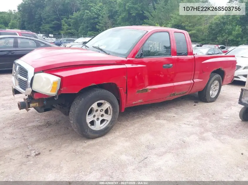 2006 Dodge Dakota St VIN: 1D7HE22K26S503756 Lot: 42608741
