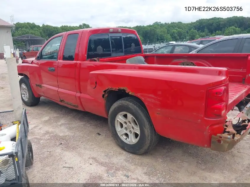 2006 Dodge Dakota St VIN: 1D7HE22K26S503756 Lot: 42608741