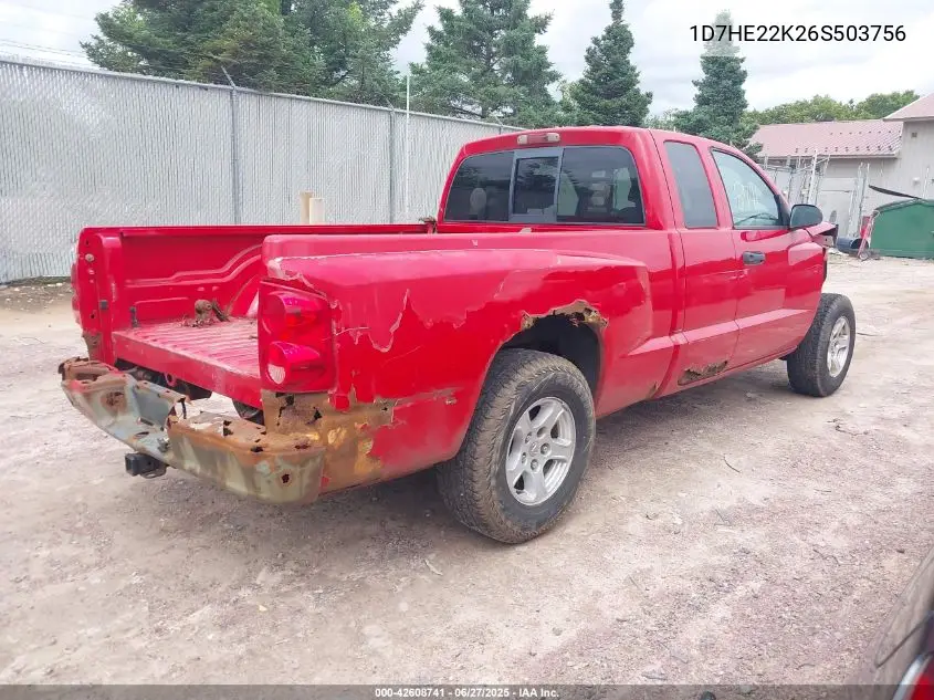 2006 Dodge Dakota St VIN: 1D7HE22K26S503756 Lot: 42608741