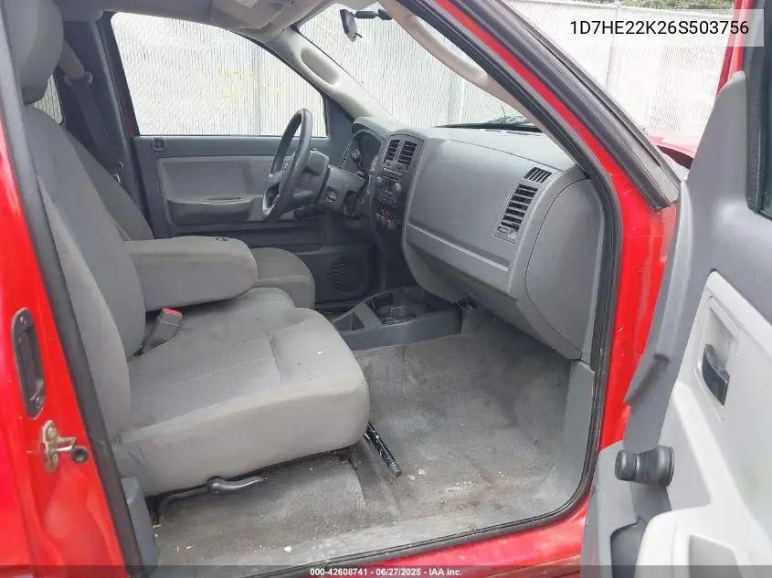 2006 Dodge Dakota St VIN: 1D7HE22K26S503756 Lot: 42608741
