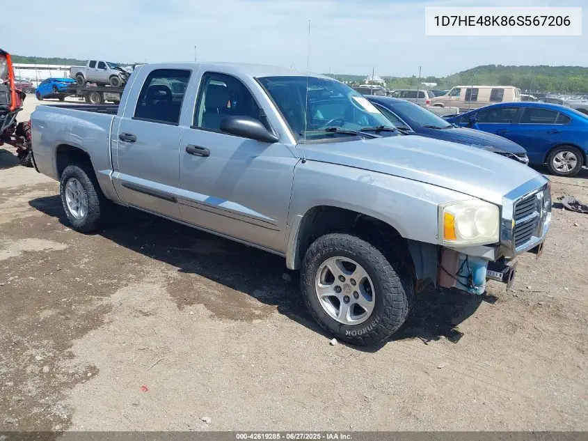 2006 Dodge Dakota Slt VIN: 1D7HE48K86S567206 Lot: 42619285