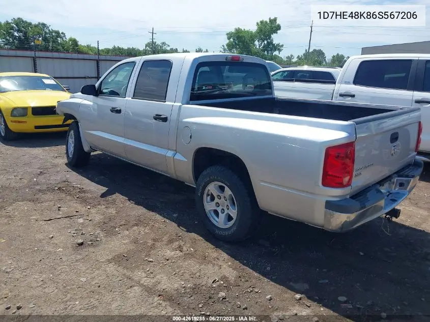 2006 Dodge Dakota Slt VIN: 1D7HE48K86S567206 Lot: 42619285