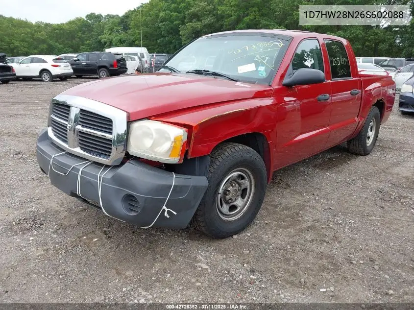 2006 Dodge Dakota St VIN: 1D7HW28N26S602088 Lot: 42728352