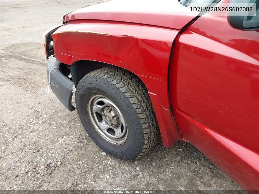 2006 Dodge Dakota St VIN: 1D7HW28N26S602088 Lot: 42728352