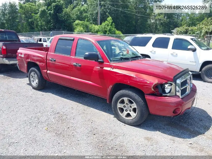 2006 Dodge Dakota Slt VIN: 1D7HW48K26S526289 Lot: 42750931