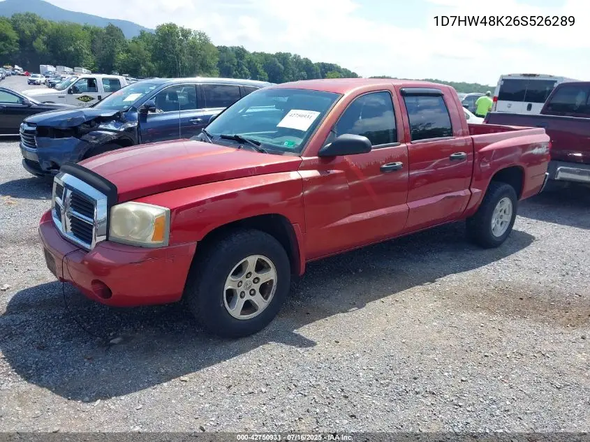 2006 Dodge Dakota Slt VIN: 1D7HW48K26S526289 Lot: 42750931