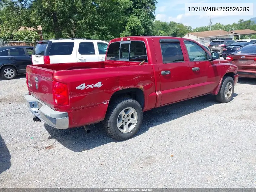 2006 Dodge Dakota Slt VIN: 1D7HW48K26S526289 Lot: 42750931