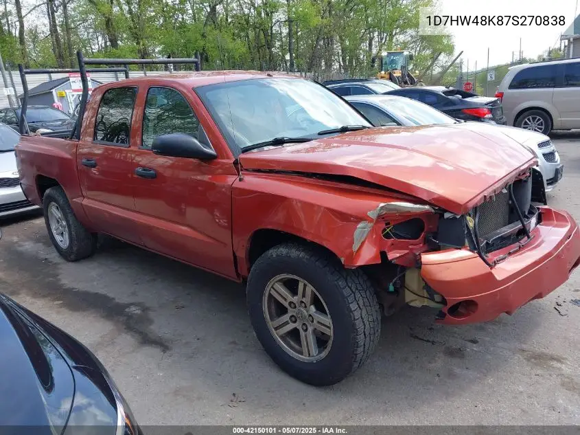 2007 Dodge Dakota Slt VIN: 1D7HW48K87S270838 Lot: 42150101
