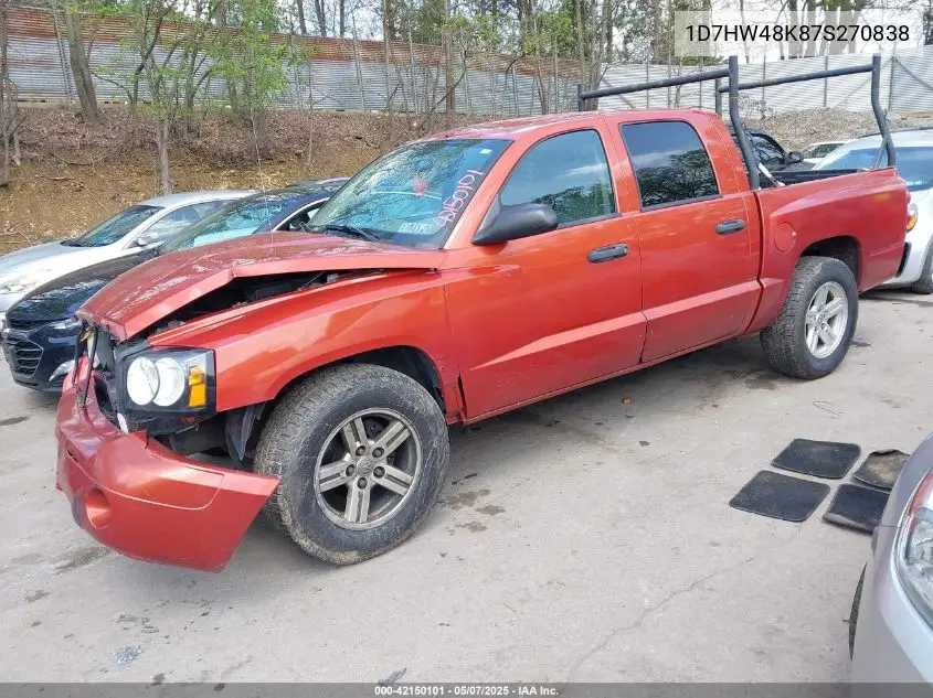 2007 Dodge Dakota Slt VIN: 1D7HW48K87S270838 Lot: 42150101