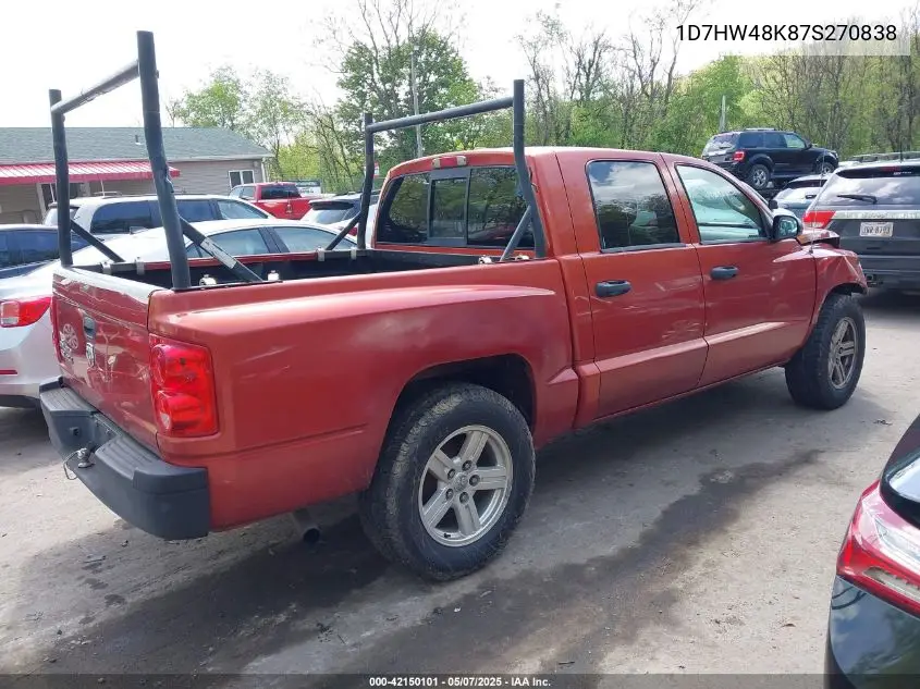 2007 Dodge Dakota Slt VIN: 1D7HW48K87S270838 Lot: 42150101