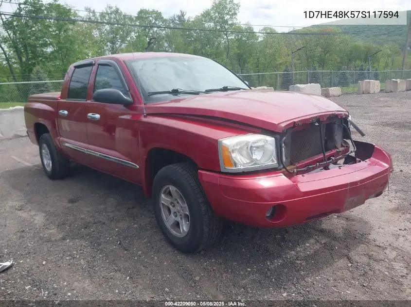 2007 Dodge Dakota Slt VIN: 1D7HE48K57S117594 Lot: 42209050