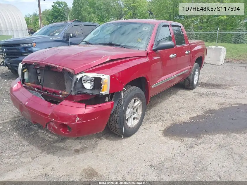 2007 Dodge Dakota Slt VIN: 1D7HE48K57S117594 Lot: 42209050