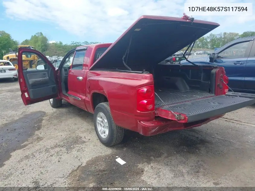 2007 Dodge Dakota Slt VIN: 1D7HE48K57S117594 Lot: 42209050