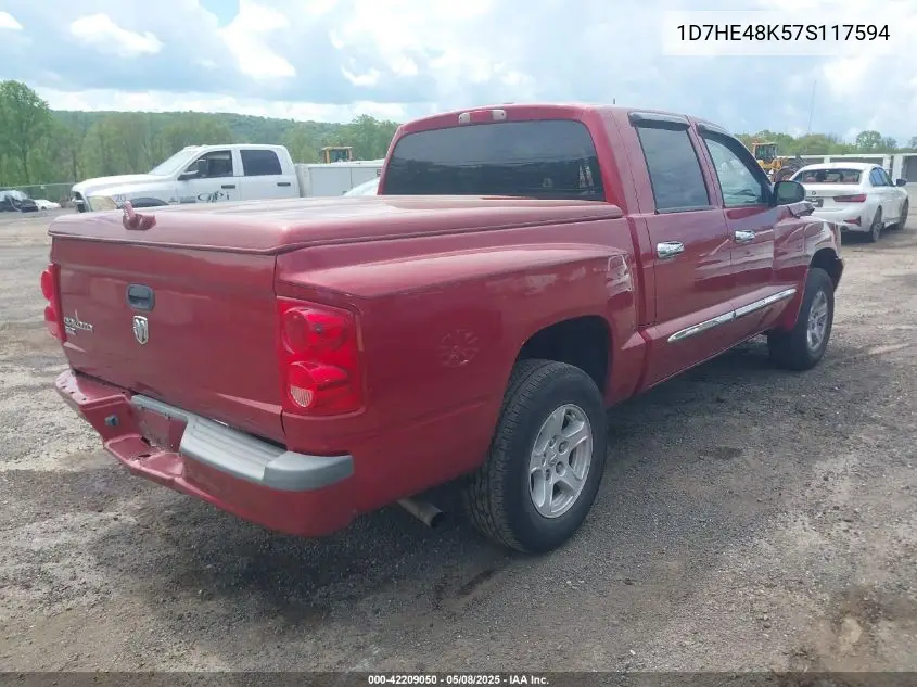 2007 Dodge Dakota Slt VIN: 1D7HE48K57S117594 Lot: 42209050