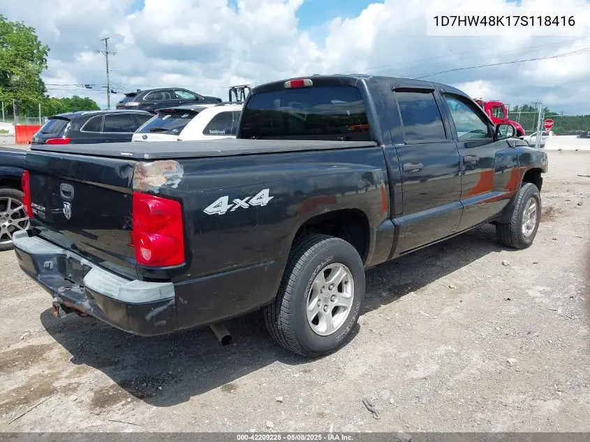 2007 Dodge Dakota Slt VIN: 1D7HW48K17S118416 Lot: 42209225