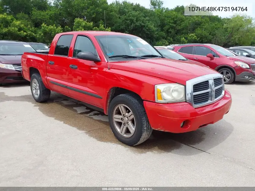 2007 Dodge Dakota Slt VIN: 1D7HE48K47S194764 Lot: 42225686