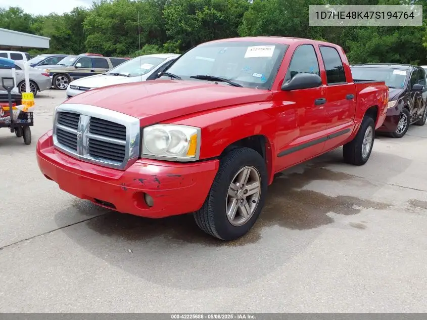 2007 Dodge Dakota Slt VIN: 1D7HE48K47S194764 Lot: 42225686