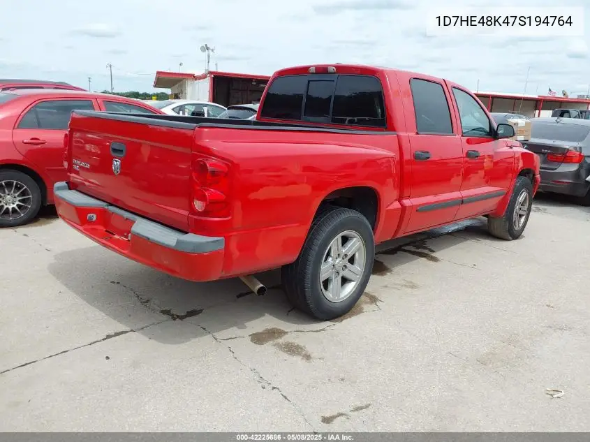 2007 Dodge Dakota Slt VIN: 1D7HE48K47S194764 Lot: 42225686