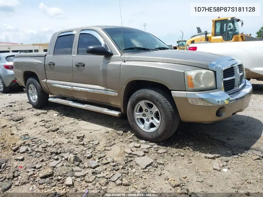 2007 Dodge Dakota Laramie VIN: 1D7HE58P87S181128 Lot: 42240798